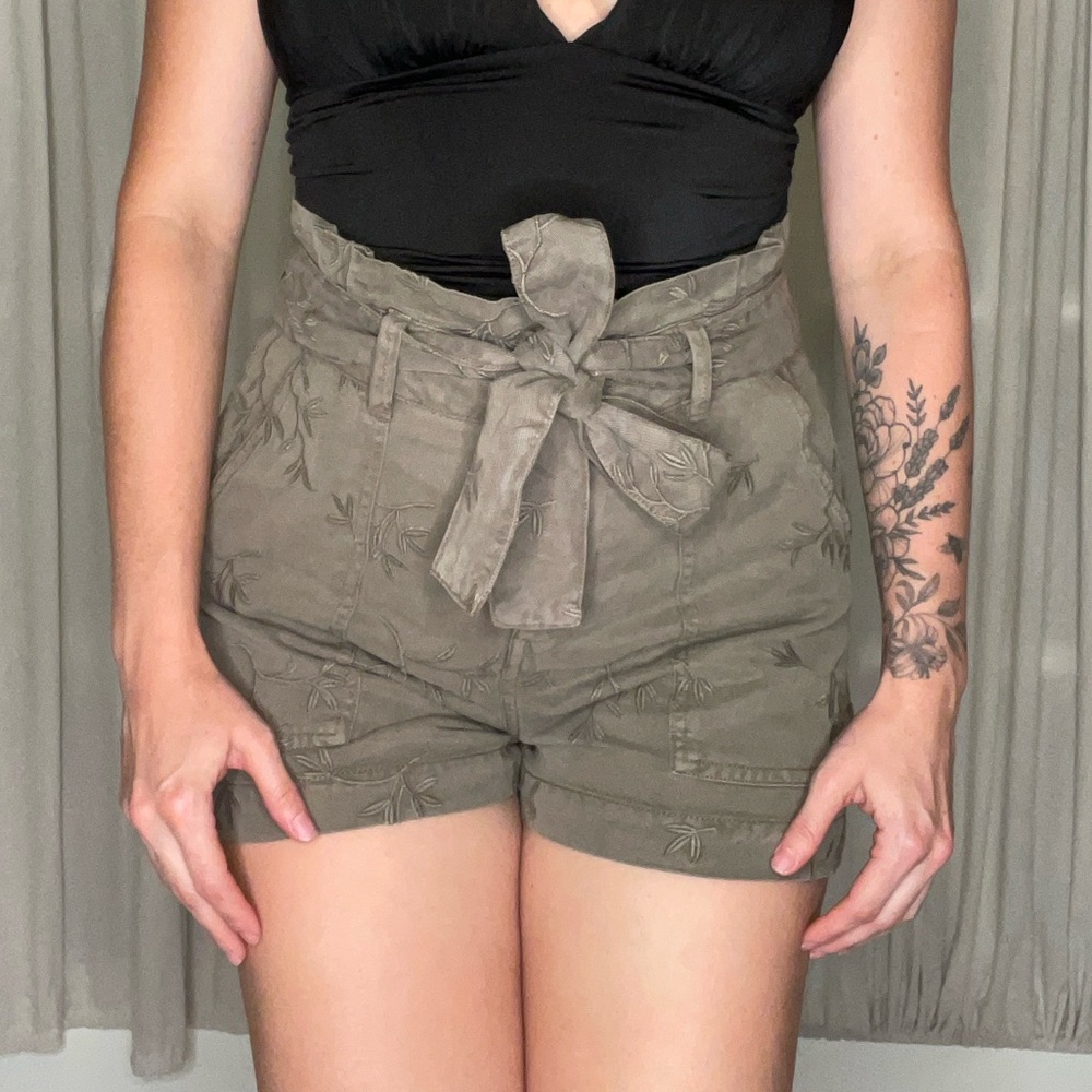 Guess Olive Denim Shorts